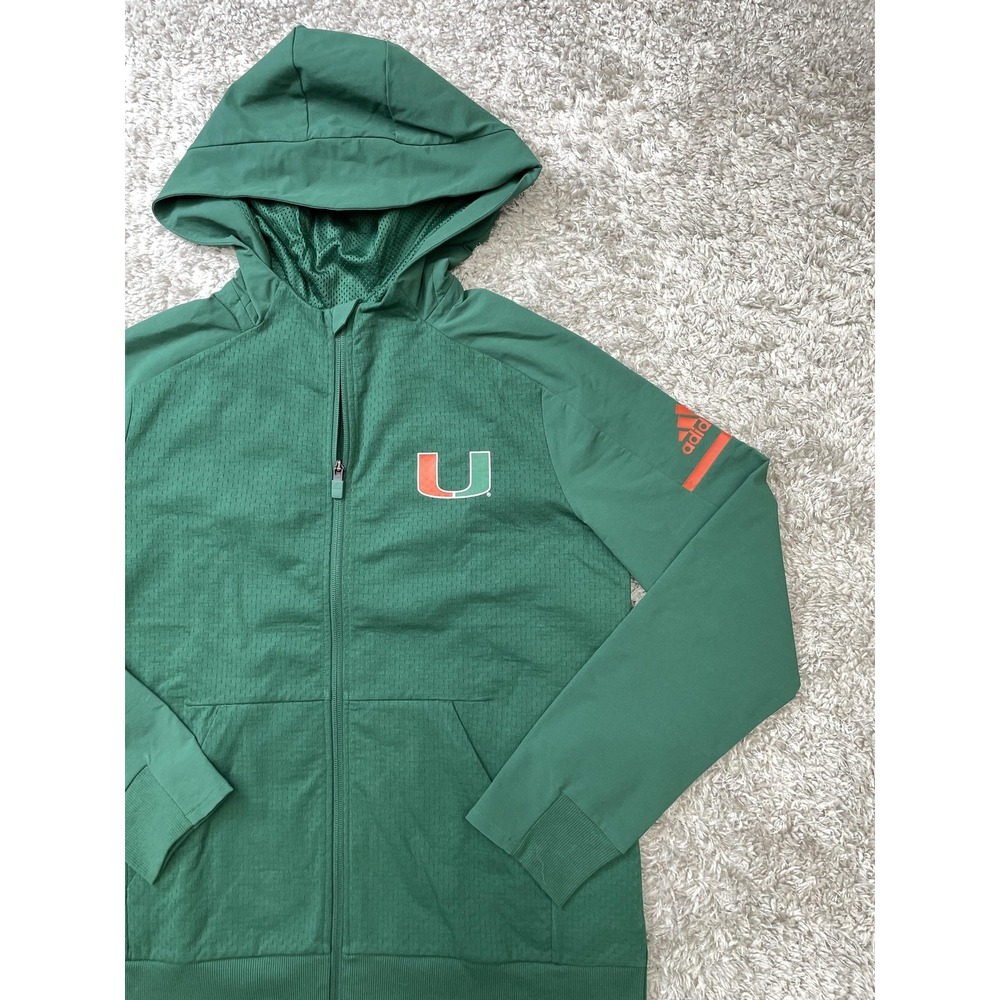 Miami Hurricanes Hoodie Mens Medium College Football Sample Climalite Adidas - Picture 3 of 10